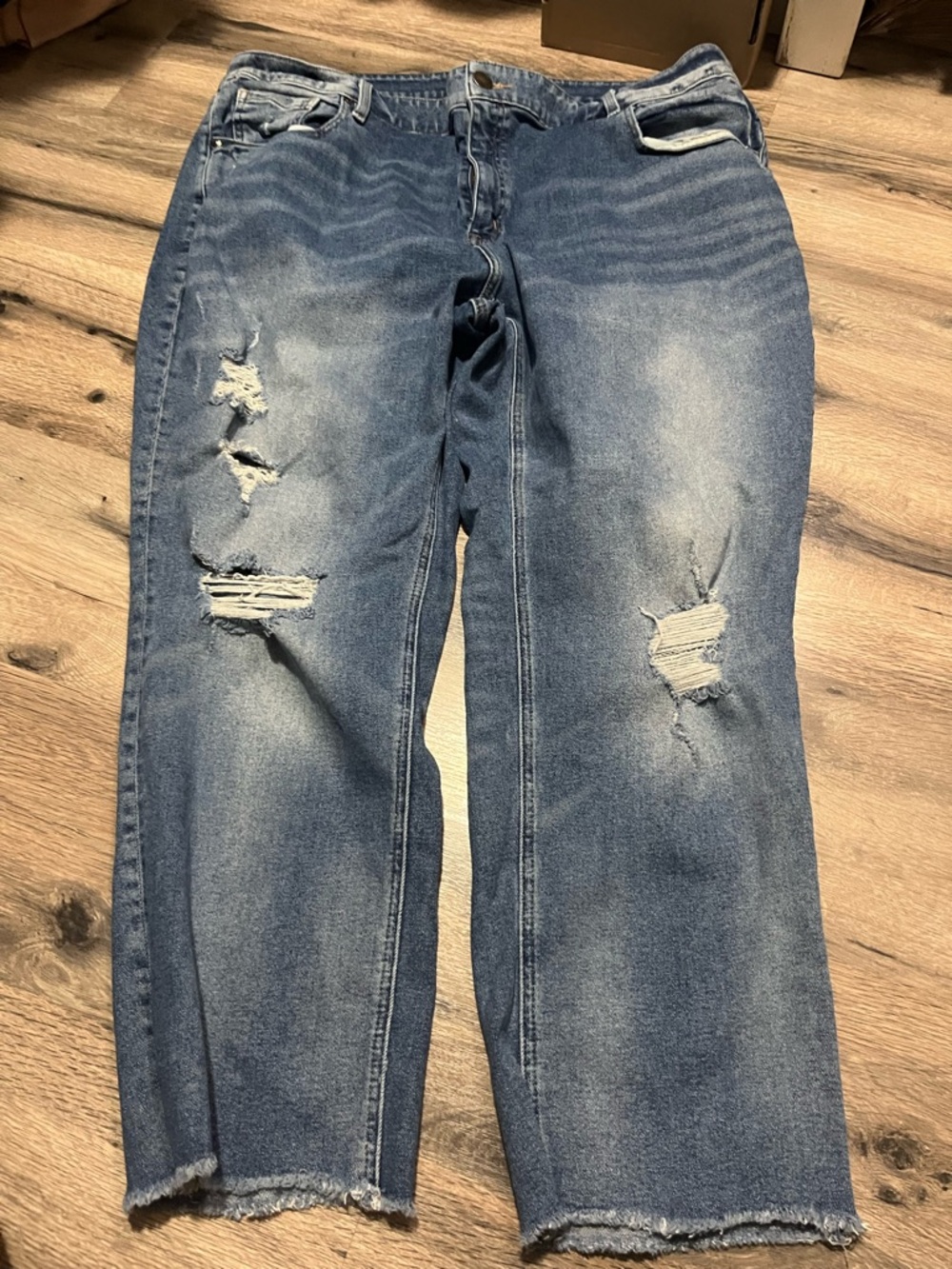 Lane Bryant Distressed Skinny Jeans - Blue Wash